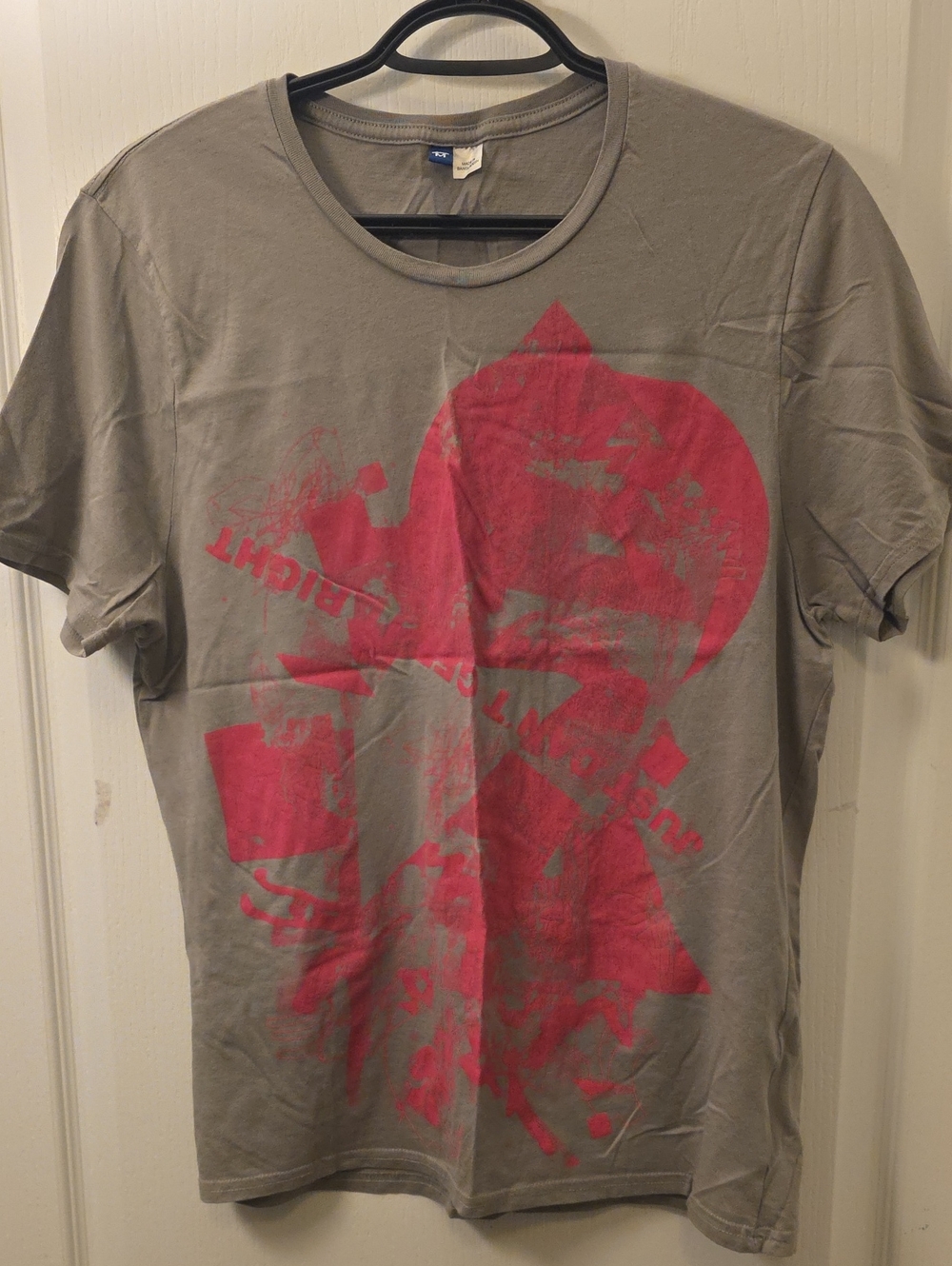 H&M Gray Short Sleeve Tee with Pink Graphic